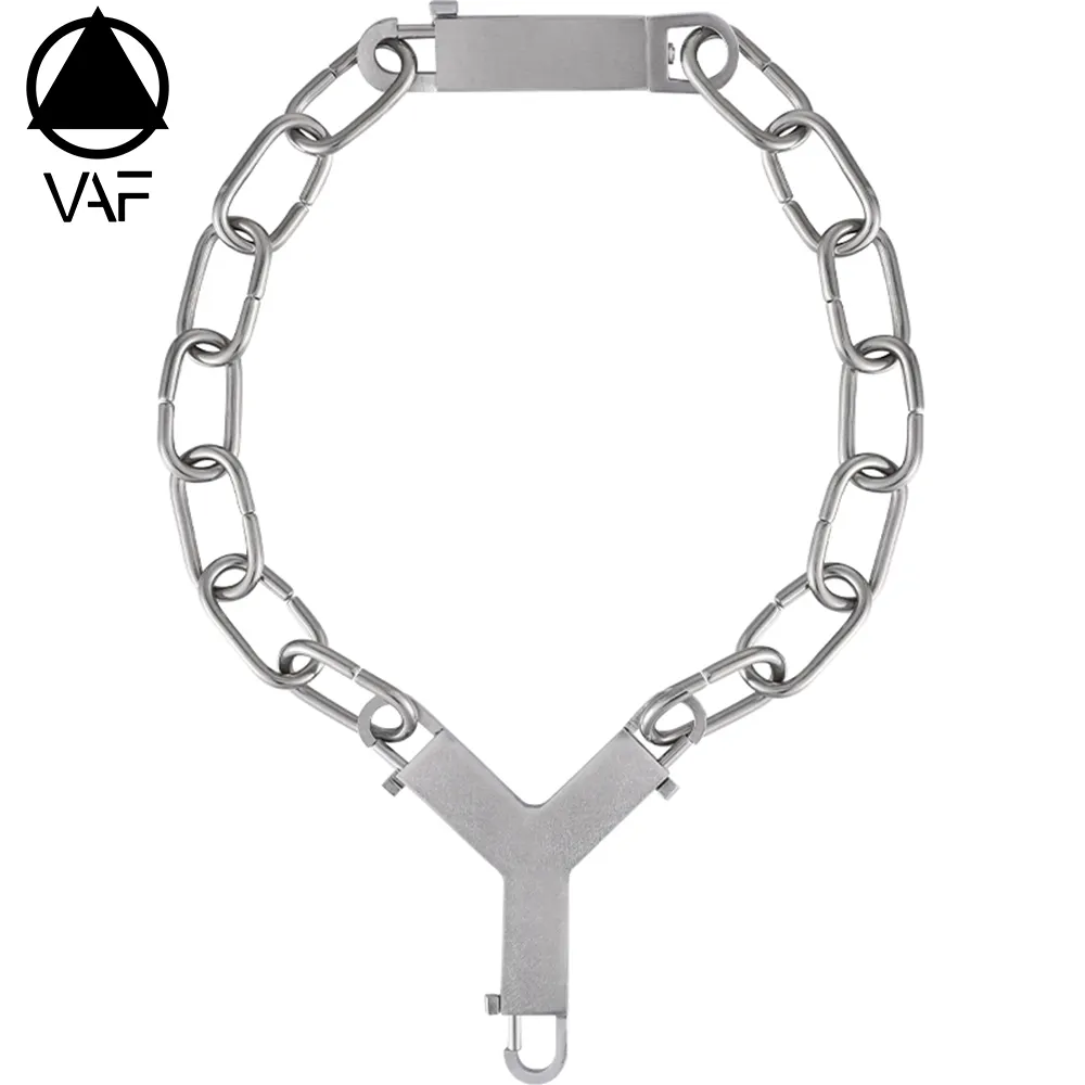 VAF 50CM pendentif en forme de Y chaîne épaisse collier largeur 20MM bijoux en acier inoxydable avec fermoir spécial chaîne réglable