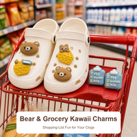 Ensemble de breloques pour chaussures en PVC colorées et adorables, appliques, chaînes, boutons, boucles, fleurs - Accessoires détachables personnalisés pour enfants et adultes