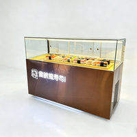Vitrina Refrigerada y Congeladora Combinada de 1.8m, de Acero Inoxidable, 5 Puertas, con Ruedas, Parte Superior Refrigerada y Parte Inferior Congelada, para Supermercados y Panaderías