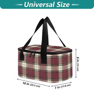 Custom <b>Lunch</b> Bag with Logo Insulated Plaid Cooler Hand Bag Wholesale Printed Reusable Thermal <b>Lunch</b> <b>Box</b> Bag <b>for</b> <b>Women</b> Men Office - Product Image 3