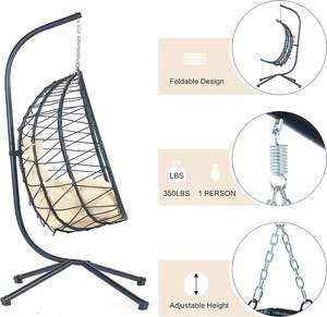 Sân vườn ngoài trời đồ nội thất treo Patio đu ghế ban công Swing Treo Giỏ ghế đu cánh tay ghế - Product Image 4