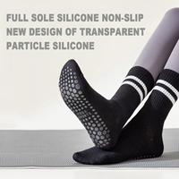 Vente en gros Maison de fitness intérieure personnalisée Chaussettes de Pilates antidérapantes en coton à tube moyen Chaussettes de Pilates pour femmes