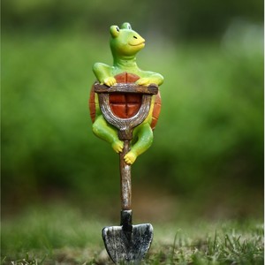 <span class=keywords><strong>Estatua</strong></span> de Rana de Resina, Adorno para Jardín, Lindas Figuras de Rana en una Pala, Adorno para Decoración de Patio y Jardín al Aire Libre - Product Image 6