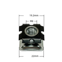 Écrou de nivellement à base ronde M8 classe 8.8 zingué, connecteur de tube en fer interne, écrou d'insertion double couche en forme d'étoile