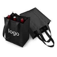Sac de transport pour 1/2/3/4/6 bouteilles de vin en non-tissé, sacs à vin en non-tissé, sac fourre-tout pliable avec poignées, sac cadeau rouge recyclable