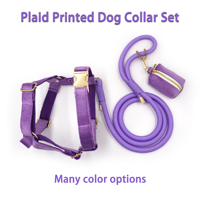 Ensemble Harnais pour Chien OEM ODM à Faible MOQ, Kit Complet 3 Pièces pour la Promenade, Harnais et Laisse Personnalisables avec Logo pour Chiots et Animaux de Compagnie, Idéal pour la Promenade Quotidienne