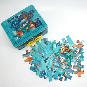 سلسلة ألغاز القرص الصفيح، ألغاز صندوق القصدير 48 قطعة للكبار، ألعاب ألغاز الصور المقطوعة للأطفال