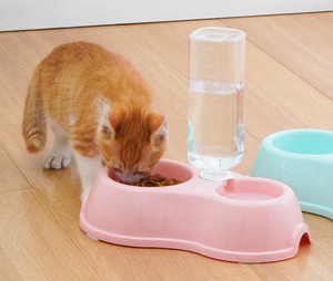 Grosir 2-in-1 makanan air terintegrasi pengumpan hewan peliharaan mangkuk ganda otomatis untuk kucing anjing portabel - Product Image 2