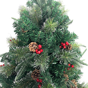 Arbres <span class=keywords><strong>de</strong></span> <span class=keywords><strong>Noël</strong></span> artificiels décoratifs multi-tailles, <span class=keywords><strong>avec</strong></span> baies rouges et pommes <span class=keywords><strong>de</strong></span> pin mélangées, en PVC, à pointes automatiques, vente en gros - Product Image 1