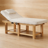 Vente d'usine : Table de massage à cadre en bois, table de physiothérapie, mobilier de salon de beauté avec armoire à outils