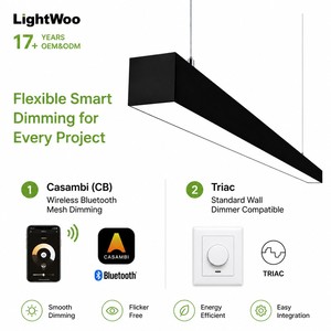 Lightwoo 40W 80W 4FT 8FT 3CCT Luminaire Suspendu Linéaire LED Dimmable à Connexion Sans Soudure pour Bureau, Magasin, École, Salle de Sport, Hôtel, Entrepôt CE <span class=keywords><strong>CB</strong></span> - Product Image 3