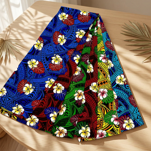 Vestido Midi Estampado Floral con Corte en A, Diseño Tropical, Tejido Transpirable, Sin Mangas, Corte Regular, Rayón Iyara, para Verano y Actividades al Aire Libre - Product Image 1