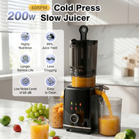Exprimidor de Naranjas Eléctrico, Control Digital Automático, Menú Colorido, Exprimidor Lento, Exprimidor de Frutas para el Hogar