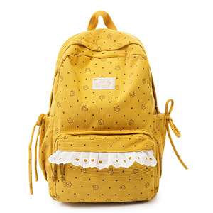 Woolen Fabric Casual Style Double Shoulder Design <b>Small</b> Floral Pattern Fresh And Cute Girls <b>Backpack</b> - Product Image 5