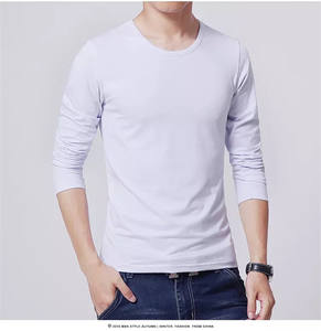 Camiseta Sencilla para Hombre, 3 Colores Básicos, Manga Larga, Ajustada, para Hombre Joven, Color Puro, Talla 3XL, Cuello Redondo - Product Image 4