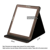 Miroir de maquillage pliable portable en cuir PU, miroirs de maquillage pliables spécialisés pour les magasins de lunettes, les comptoirs de bijouterie