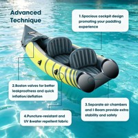 Canoë/kayak gonflable en gros pour la pêche, bateau de sport nautique, kayak de pêche gonflable en PVC pour activités de plein air