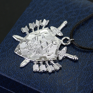 Hot Game Peripheral Jewelry the Legend of Zelda Princess Pendant <strong>Necklace</strong> Arrow <strong>Sword</strong> on Shield Charm <strong>Necklace</strong> - Product Image 6