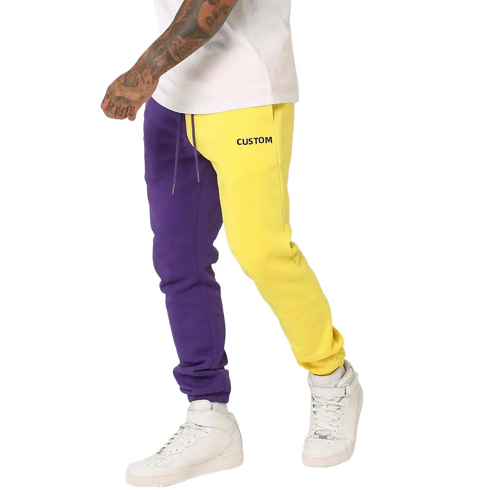 Pantalones de chándal con logo personalizado, ropa deportiva de color con costuras