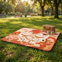Tapis de pique-nique extra large Kawaii Lucky Cat, couverture de pique-nique matelassée imperméable, pliable, pour la famille, le camping, la plage