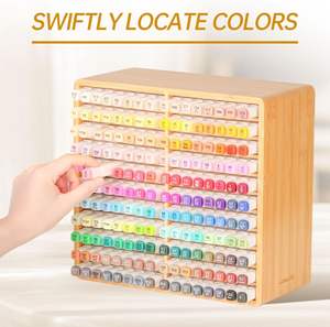 22 отделения «все в одном», органайзер для маркеров, Бамбуковая ручка, держатель для 176 маркеров - Product Image 2