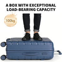 Ensemble de valises à roulettes unisexe personnalisé en PP, imperméable, écologique, en polyester léger, avec 4 roues fixes et fonctionnement silencieux, à combinaison