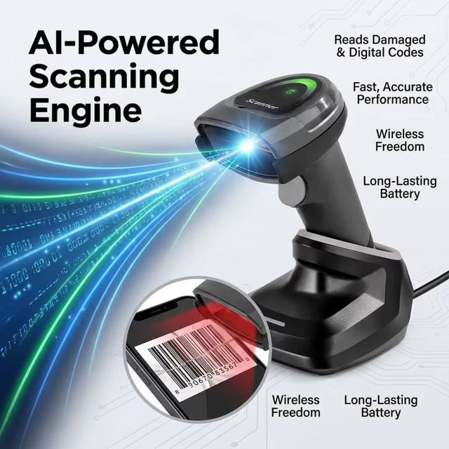 2026 Yokoscan BWHS-28 AI PRO 2D Wireless Barcode Scanner CMOS Sensor USB Interface 2-Year Warranty for High-End Warehousing