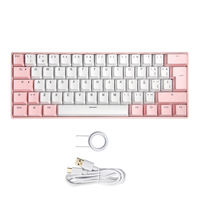 Clavier mécanique de jeu filaire usb, Offre Spéciale, avec capuchons de touches espagnoles, couverture rose, teclado para pc, pas cher, 60%