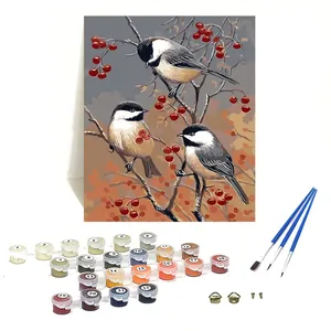 Lienzo de animales para pared, arte de pájaros, diseños artísticos, pintura por números