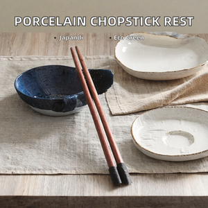 Japandi Style Eco-Friendly Ceramic <b>Chopsticks</b> Stand Black Smooth Surface Small <b>Holder</b> for Party & Restaurant Use - Product Image 2