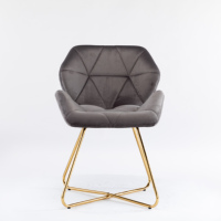 Chaise de salle à manger moderne de luxe en velours, pieds en bois chromés, capitonnée en losanges, chaise de loisirs rembourrée, mobilier de maison, salon, hôtel