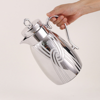 Mayflower Ornate Sliver Detail 1 Liter Plastic Shell Glass Liner Arabic Flask Coffee Jug Tea Kettle