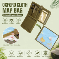 Étui tactique pour cartes en tissu Oxford imperméable, support pour ordinateur portable MOLLE, pochette de rangement pour documents de camping et de chasse en extérieur