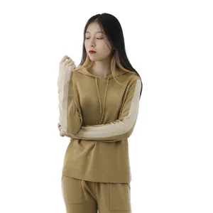 도매 하이 엔드 간단한 일반 컬러 럭셔리 여성 울 혼합 니트 까마귀 스웨터 세트