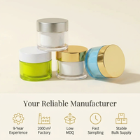 Pot de crème pour les yeux rechargeable zéro déchet 20g-50g en PET à paroi épaisse PCR, avec insert remplaçable homologué FDA, emballage durable en plastique