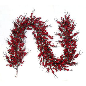 إكليل أعياد داخلي يدوي الصنع من الشركة المصنعة إكليل عيد الميلاد الاصطناعي إكليل عيد الميلاد مع بوسينتيز أحمر لهجات ذهبية - Product Image 4