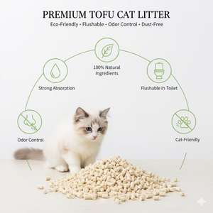 新型6L优质豆腐猫砂混合环保可生物降解植物基膨润土砂增强气味控制易勺 - Product Image 3