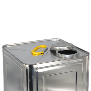 <span class=keywords><strong>Prix</strong></span> d'usine, boîte en fer vide de 20 l avec couvercle en métal et poignée en plastique, boîte en fer carrée imprimée de 18 l pour peinture - Product Image 3