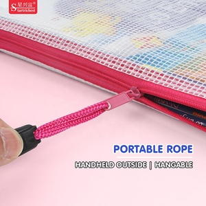 Tùy chỉnh in PVC văn phòng thư mục Dây kéo tập tin túi lưới với nhiều màu A4 mẫu túi cho các trường học sử dụng nhiều màu tùy chọn - Product Image 5