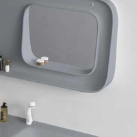 Vente directe d'usine, armoire de salle de bain murale avec lavabo en résine, différentes couleurs et miroir pour salle de bain d'hôtel