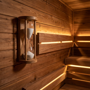 Reloj de Arena Giratorio de Madera de 15 <span class=keywords><strong>Minutos</strong></span>, Temporizador de Arena Blanca, Decoración Redonda para Escritorio, Sauna y Baño - Product Image 4