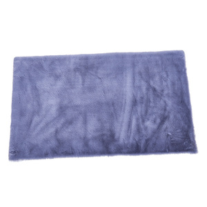Tapis rectangulaire en fausse fourrure de lapin épaissie, couleur unie, antidérapant, moderne, pour salon, chambre, tapis de sol - Product Image 5