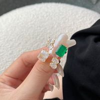 Rhodium cincin lapis emas berlian sempurna 8a kubik zirkonia Cz 3 batu cincin perhiasan yang dapat disesuaikan hadiah untuk wanita perhiasan halus