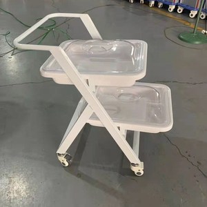 Chariot de transport médical pour endoscopes Help Health, 860x550x845mm, double plateau, chariot d'hôpital - Product Image 2