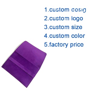 Pochette d'emballage personnalisée en suède épais violet avec logo et rayures pour livres, cosmétiques et foulards - Product Image 2