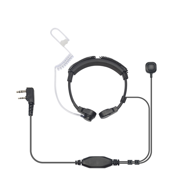 Headset Walkie Talkie Earpiece Acoustic Tube Mic PTT Headphone Headworn Earbud 2 Pin K-type BK IPX-2 Waterproof for Baofeng
