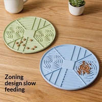 Bol de nourrissage lent pour chien en silicone, avec labyrinthe en spirale rond, pour enrichir l'alimentation