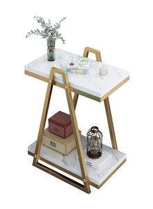 Table d'appoint en métal à 2 niveaux de haute qualité et au design triangulaire à prix réduit - Product Image 5