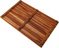 Tapis de douche et de bain en teck de qualité supérieure, plateforme en bois antidérapante pour spa, sauna, piscine, bain à remous, plage, pour l'intérieur et l'extérieur