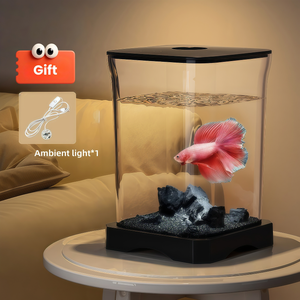 Tanque de Peixe <span class=keywords><strong>Betta</strong></span> Moderno JSD Doufish de 2L, Plástico, Forma de Balde, Ecológico, para Sala de Estar - Product Image 3